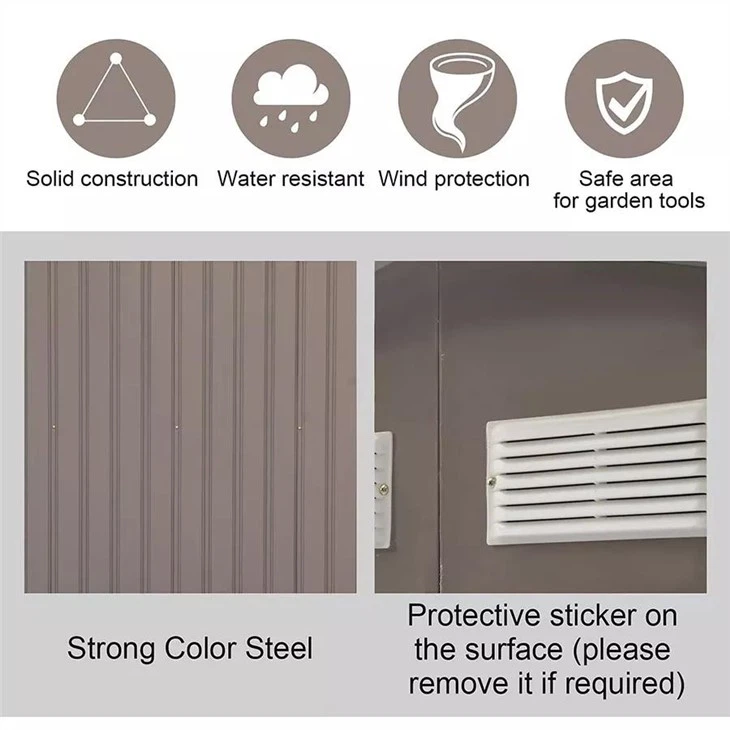 Galvanized Steel Backyard Tool Shed